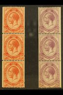 1913-24 KGV 1½d And 2d Perf 14ximperf Coil Stamps (SG 20/21) In Never Hinged Mint Vertical Strips Of Three.... - Unclassified