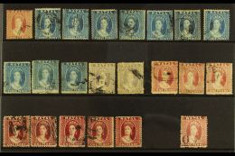 NATAL 1859-63 CLASSIC "CHALON" USED SELECTION That Includes 1859-60 No Wmk P14 1d & 3d X7 (SG 9/10), 1861-62... - Unclassified