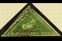 CAPE OF GOOD HOPE 1858 1s Bright Yellow Green, SG 8, Superb Used With Large Margins All Round Showing Part Of... - Non Classificati