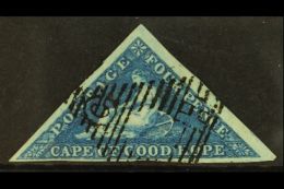 CAPE OF GOOD HOPE 1853 4d Blue Triangular On Slightly Blued Paper, SG 4a, Fine Used With Good To Huge Margins All... - Unclassified