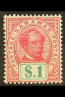 1899 $1 Rose- Carmine And Green Top Value, SG 47, Very Fine Mint. For More Images, Please Visit... - Sarawak (...-1963)