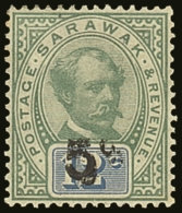 1889 5c On 12c Green And Blue With SURCHARGE TRIPLE (SG 26 Variety)very Fine Mint. There Are 3 Distinct Strikes Of... - Sarawak (...-1963)