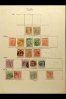 1862-1882 USED COLLECTION On A Page, Inc 1862 4d & 6d, 1866-76 1d (x2, One Unused), 4d & 1s (x2, Both... - St.Christopher-Nevis & Anguilla (...-1980)
