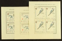 1962 International Ski Championships, Zakopane, Complete Set Of Three Sheetlets, Perf 11 X 11½, Michel... - Other & Unclassified