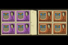 1963 ½d & 2d, PARTING IN HAIR VARIETY In Blocks Of 4, SG 75c, 77c, ½d Light Tone Marks, 2d Fine... - Northern Rhodesia (...-1963)