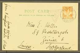 1941 (Sept) Postcard To Switzerland, Bearing 1½d Orange Tied Sesheke Cds, Triangular "PASSED BY CENSOR/8".... - Northern Rhodesia (...-1963)