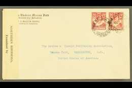 1941 (Feb) Printed Seventh Day Adventists, Mission Siding Envelope To USA, Bearing 1½d Carmine Pair Tied By... - Northern Rhodesia (...-1963)