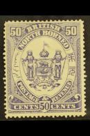 1888 50c Violet, Arms, SG 46, Very Fine And Fresh Mint. For More Images, Please Visit... - Borneo Del Nord (...-1963)