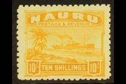 1924 10s Yellow On Rough Surfaced Paper, SG 39A, Very Fine And Fresh Mint. For More Images, Please Visit... - Nauru