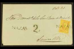 ZACATECAS DISTRICT Cover From Nazas To Sain Alto Bearing 1861 4r Dull Rose On Yellow Paper (Scott 10), Tied By... - Mexique