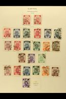 1918-1940 FINE USED COLLECTION On Pages, All Different, Inc 1918 Perf Set, 1919 Thin Paper Imperf Set & Perf... - Lettland