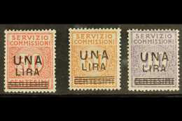 SERVIZIO COMMISSIONI 1925 Surcharges Set (Sassone 4/6, S.2501) Very Fine Mint. (3 Stamps) For More Images, Please... - Unclassified