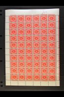 1953 POSTAGE DUE 1½d Vermilion, SG D7, Complete Pane Of Sixty, Showing Varieties At 3/3 "C" For "D", 3/4... - Autres & Non Classés