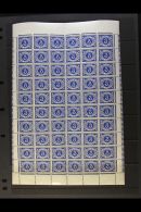 1952 POSTAGE DUE 3d Blue, SG D9, Complete Pane Of Sixty, Showing Listed Varieties At 10/1 And 10/3, Lightly Hinged... - Altri & Non Classificati