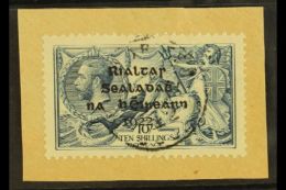 1922 DOLLARD SEAHORSE 10s Dull Grey Blue, SG 21, On A Piece With Crisp Central Cds. For More Images, Please Visit... - Other & Unclassified