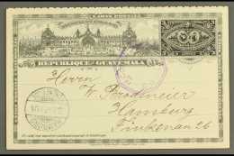 1897 (Feb) 3c+3c Black "Expo" Type Postal Reply Card (both Portions) Postally Used From Coban To Germany,... - Guatemala