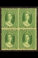 1861 1d Green, SG 2, Superb Mint Og Block Of 4. Beautiful Item. For More Images, Please Visit... - Grenade (...-1974)