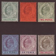 1903 KEVII Set To 1s, Wmk Crown CA, SG 46/51, Very Fine Mint. (6 Stamps) For More Images, Please Visit... - Gibilterra