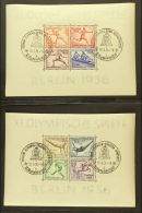 1936 Olympics Both Mini-sheets (Michel Blocks 5/6, SG MS613a), Very Fine Used With Special Cancels, Fresh. (2... - Autres & Non Classés