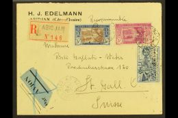 IVORY COAST 1935 (24 Jan) Registered Cover To Switzerland Bearing 3f And 5f Definitives, Plus 1931 Exposition... - Sonstige & Ohne Zuordnung