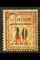 GUADELOUPE 1889 10c On 40c Red On Yellow Type VII Overprint, Maury 7 VII, Very Fine Mint, Fresh. For More Images,... - Sonstige & Ohne Zuordnung