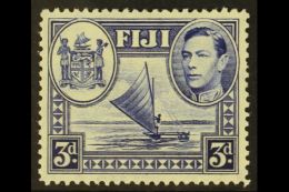 1938 3d Blue With Variety SPUR ON ARMS MEDALLION, SG 257a, Very Fine Mint. Scarce. For More Images, Please Visit... - Fidschi-Inseln (...-1970)