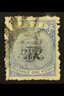 1876-77 1d Blue (Laid Paper) "VOID CORNER" Variety, SG 31b, Used For More Images, Please Visit... - Fiji (...-1970)