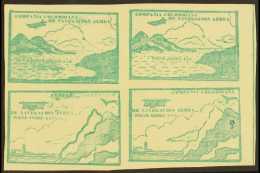 SCADTA 1920 10c Green Marginal Imperf SE-TENANT BLOCK Of 4 (positions 17/18 & 23/24), Containing Two 'Sea And... - Colombie