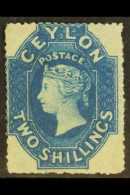 1861-4 2s Deep Dull Blue, Wmk Star, Rough Perf.15½, SG 37a, Unused, Good Colour, Cat.£1100. For More... - Ceylon (...-1947)