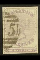 1857-64 ½d Dull Mauve, SG 17, Very Fine Used, Small Part Numeral Postmark With Neat Margins Just Brushing... - Ceylon (...-1947)