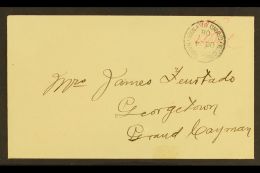 1908 MANUSCRIPT PROVISIONAL COVER. (14 Oct) Stampless Cover Addressed Locally, Bearing "Pd ¼d.W.G. McC"... - Cayman (Isole)