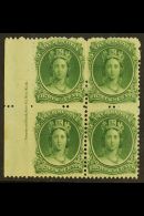 1860-63 8½c Deep Green White Paper, SG 26, Fine Mint Left Marginal IMPRINT BLOCK Of 4, Fresh. (4 Stamps)... - Other & Unclassified