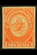 1860 2d Orange-vermilion, Imperf, On Medium Hand Made Paper, SG 10, Unused, A Lovely Stamp With Good Margins All... - Sonstige & Ohne Zuordnung