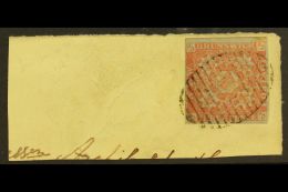 1851 3d Dull Red, SG 2, Used With 4 Neat Margins Tied To Large Piece By Full Barred Oval Cancellation. An... - Altri & Non Classificati