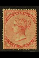 1865 5c Rose Perf 14 (SG 13, Unitrade 5), Mint, A Few Shortish Perfs, Fresh Colour. For More Images, Please Visit... - Other & Unclassified