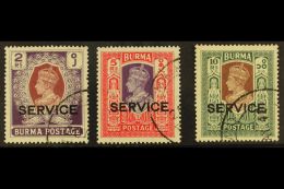 1939 Official 2r To 10r, SG O25/27, Fine Cds Used. (3) For More Images, Please Visit... - Birmania (...-1947)