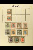 1906-37 FINE MINT COLLECTION On Album Pages. Includes 1907-10 Set Inc 3c Wmk Reversed, 1908-22 Most Values To $1,... - Brunei (...-1984)