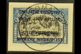 RUANDA URUNDI 1916 25c Black And Blue With OCCUPATION OVERPRINT INVERTED Very Fine Used Tied To Piece. Rare. For... - Autres & Non Classés