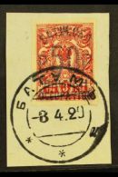 1920 50r On 3k Carmine- Red Imperf, SG 39, Used Tied To Piece By Batum 8/4/20 Cds. For More Images, Please Visit... - Batum (1919-1920)