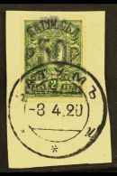 1920 50r On 2k Yellow- Green Imperf, SG 38, Used Tied To Piece By Batum 8/4/20 Cds. For More Images, Please Visit... - Batum (1919-1920)