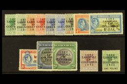 1942 Landfall Of Columbus Set Complete, SG 162/75, Very Fine Mint. (14 Stamps) For More Images, Please Visit... - Sonstige & Ohne Zuordnung