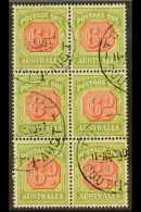 POSTAGE DUES 1938 6d Carmine And Green, SG D117, Very Fine Used Block Of 6. For More Images, Please Visit... - Other & Unclassified