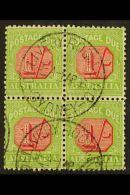 POSTAGE DUE 1931-36 1s Carmine And Yellow-green, Perf 11, SG D111, Very Fine Used BLOCK OF FOUR. For More Images,... - Altri & Non Classificati