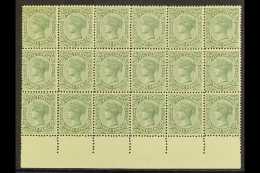 VICTORIA 1899-1901 3d Slate-green, SG 362, Never Hinged Mint Marginal BLOCK Of 18 (6x3), Darkish Gum But Very... - Other & Unclassified