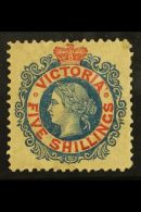 VICTORIA 1867-81 5s Blue And Carmine Perf 13, SG 140a, Mint With Brown Gum. Cat £600. For More Images,... - Sonstige & Ohne Zuordnung