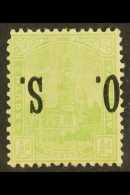 SOUTH AUSTRALIA OFFICIAL 1899-01 ½d Yellow- Green With "O.S." INVERTED, SG O80a, Lightly Hinged Mint,... - Sonstige & Ohne Zuordnung