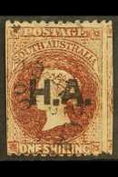 SOUTH AUSTRALIA DEPARTMENTAL 1s Brown Perf X Roulette Opt'd "H.A." (House Of Assembly) Lightly Used With Internal... - Sonstige & Ohne Zuordnung