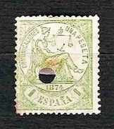 SPAGNA 1873 - Telegrafos - Alegoria De La Justicia - 1 Pta. Verde - Edi:ES 150T - Gebraucht