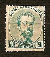 SPAGNA 1872 - Amadeo I -50 C. Verde - MH - Edi:ES 126 - Ungebraucht
