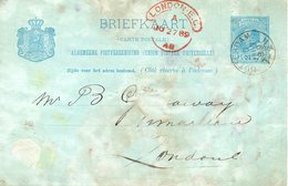 1889 Bk G27 Particulier Bedrukt Van Rotterdam Naar Londen (gevlekt) - Material Postal